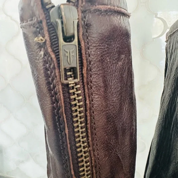 Frye Rich Brown Leather Boots - New Sz 7 Made in Mexico - Picture 4 of 14